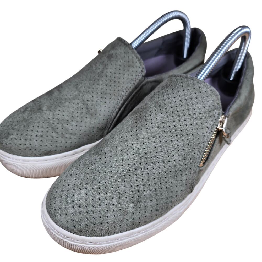 Dr. Scholl's Shoes Womens Casual Gold Zipper No Chill Sneaker Green Size 9.5